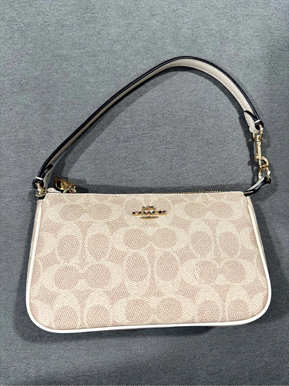 Coach Nolita 19 in Signature Canvas Shoulder Bag Pink & White